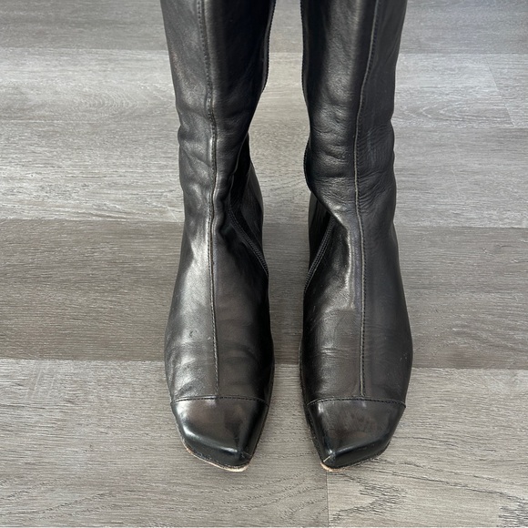 Cydwoq Vintage • Game • Black Leather Side Zip Handcrafted Boots - Sz 37/ 7 USA - Picture 2 of 9